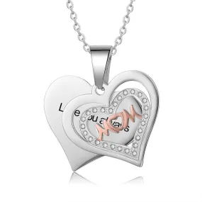 Heart Necklace for Women- Stainless Steel Charm Pendant for Women- Fashion Jewellery for Women- Accessories for Women- Customized Jewellery for Women