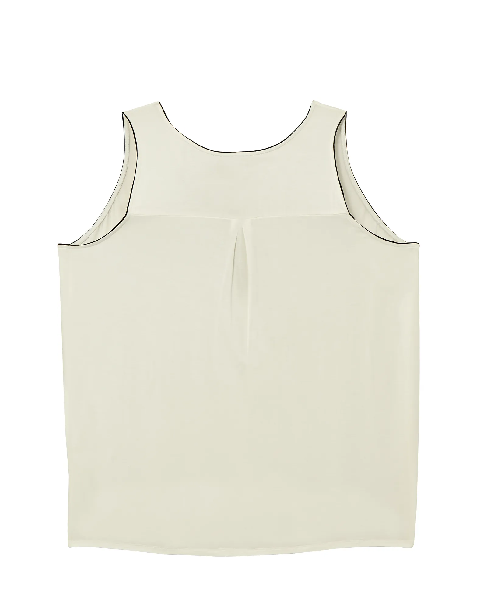 Hilary Zip Detail Tank | Ivory / Black