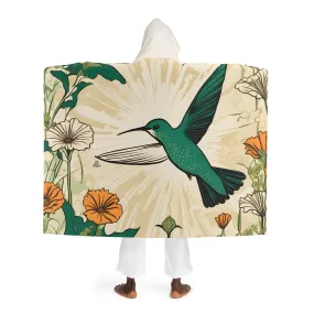 Hummingbird, Cozy Hooded Sherpa Fleece Blanket