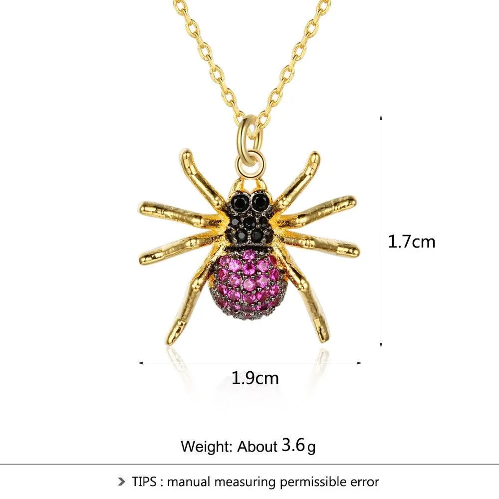 Imitation Necklace for Women, Spider Choker Pendant, Trendy Insect Jewelry