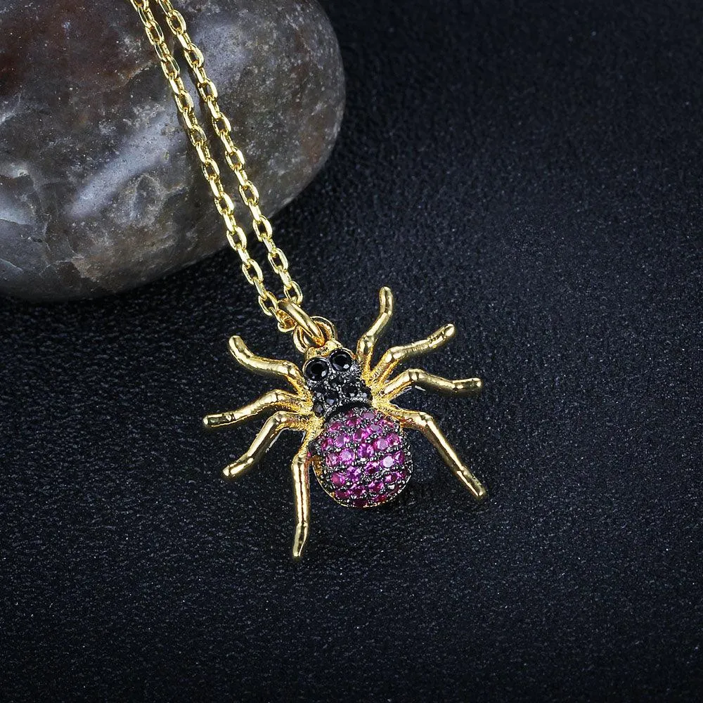 Imitation Necklace for Women, Spider Choker Pendant, Trendy Insect Jewelry