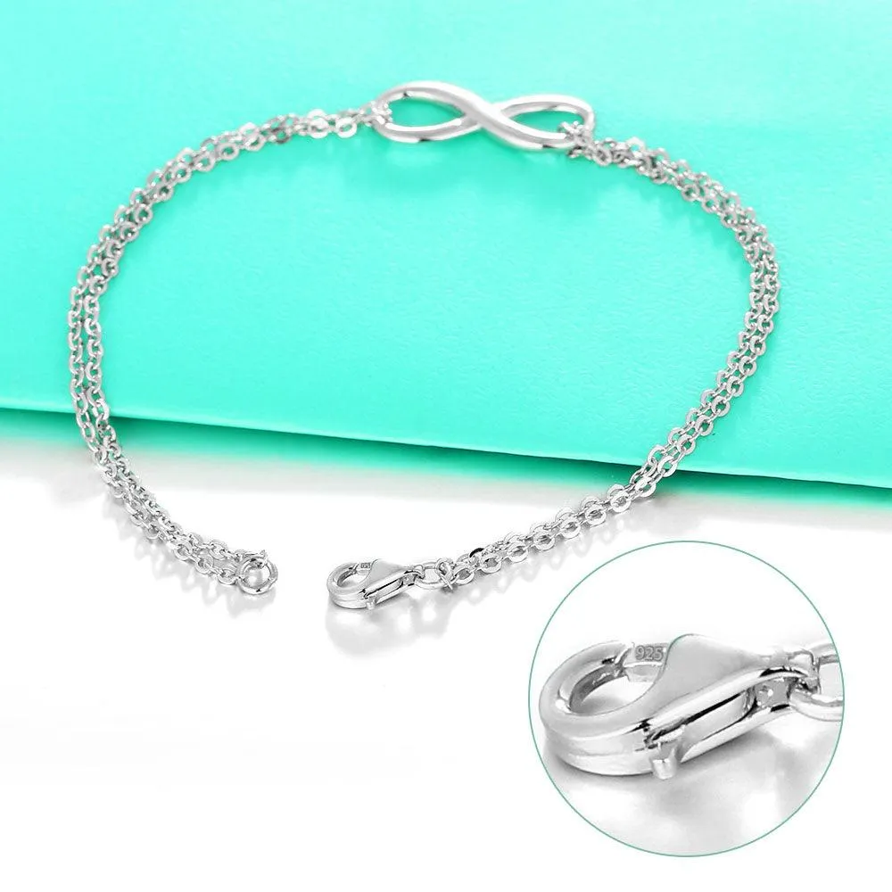 Infinity 925 Sterling Silver Trendy Bracelet for Women, Anniversary Bracelet & Bangles Gift for Women