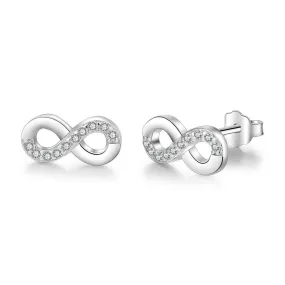 Infinity Love Earrings for Women- Sterling Silver Earrings for Women- Cubic Zirconia Stone Earrings for Women- Party Accessories for Women