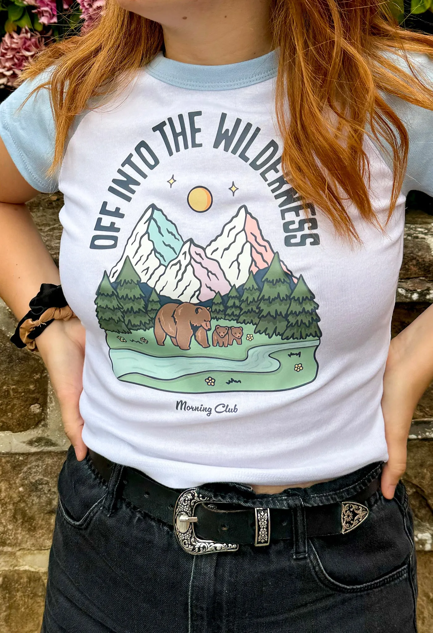 Into The Wilderness Printed Micro Rib Baby Tee