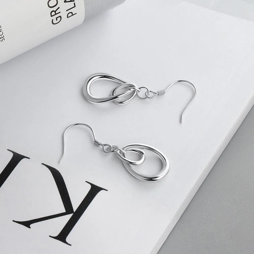 Irregular Shaped Earrings for Women- Rhodium Plated Jewelry for Women- Party Jewelry for Women- Fashion Earrings for Women- Birthday Gift for Her