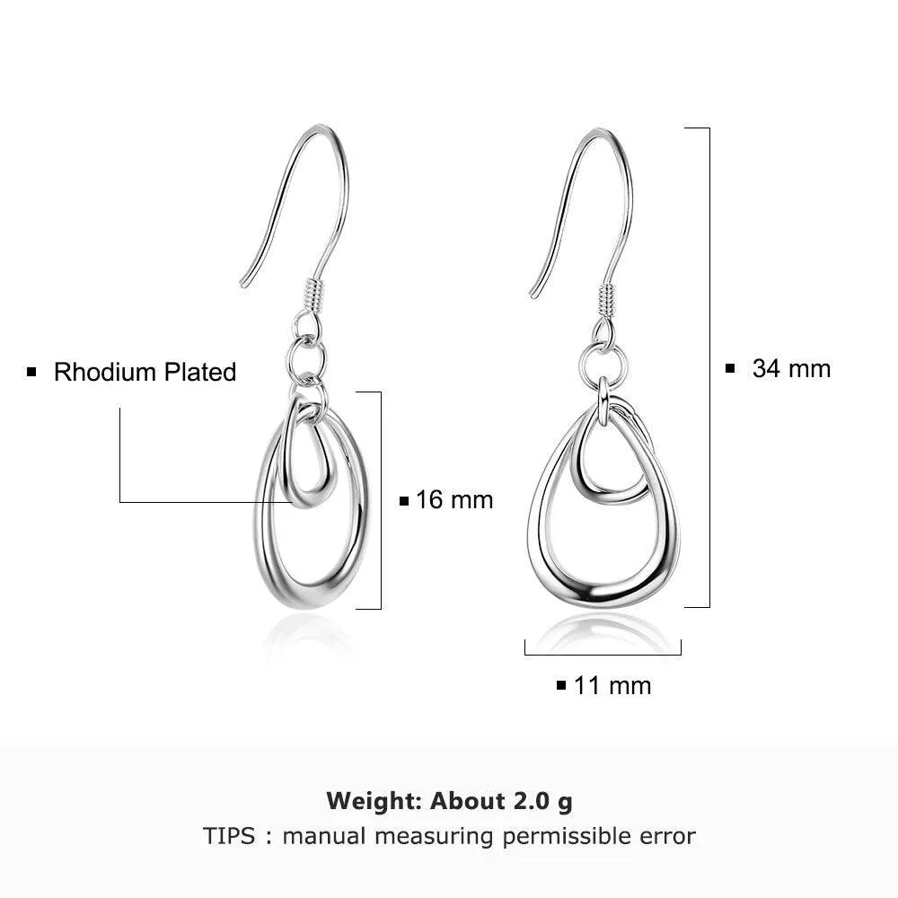 Irregular Shaped Earrings for Women- Rhodium Plated Jewelry for Women- Party Jewelry for Women- Fashion Earrings for Women- Birthday Gift for Her