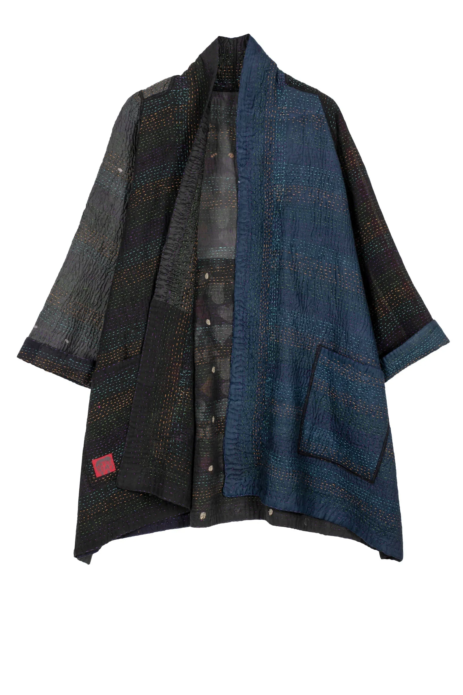 JAIPUR PATCH KANTHA A-LINE JKT - jp4003-blk -