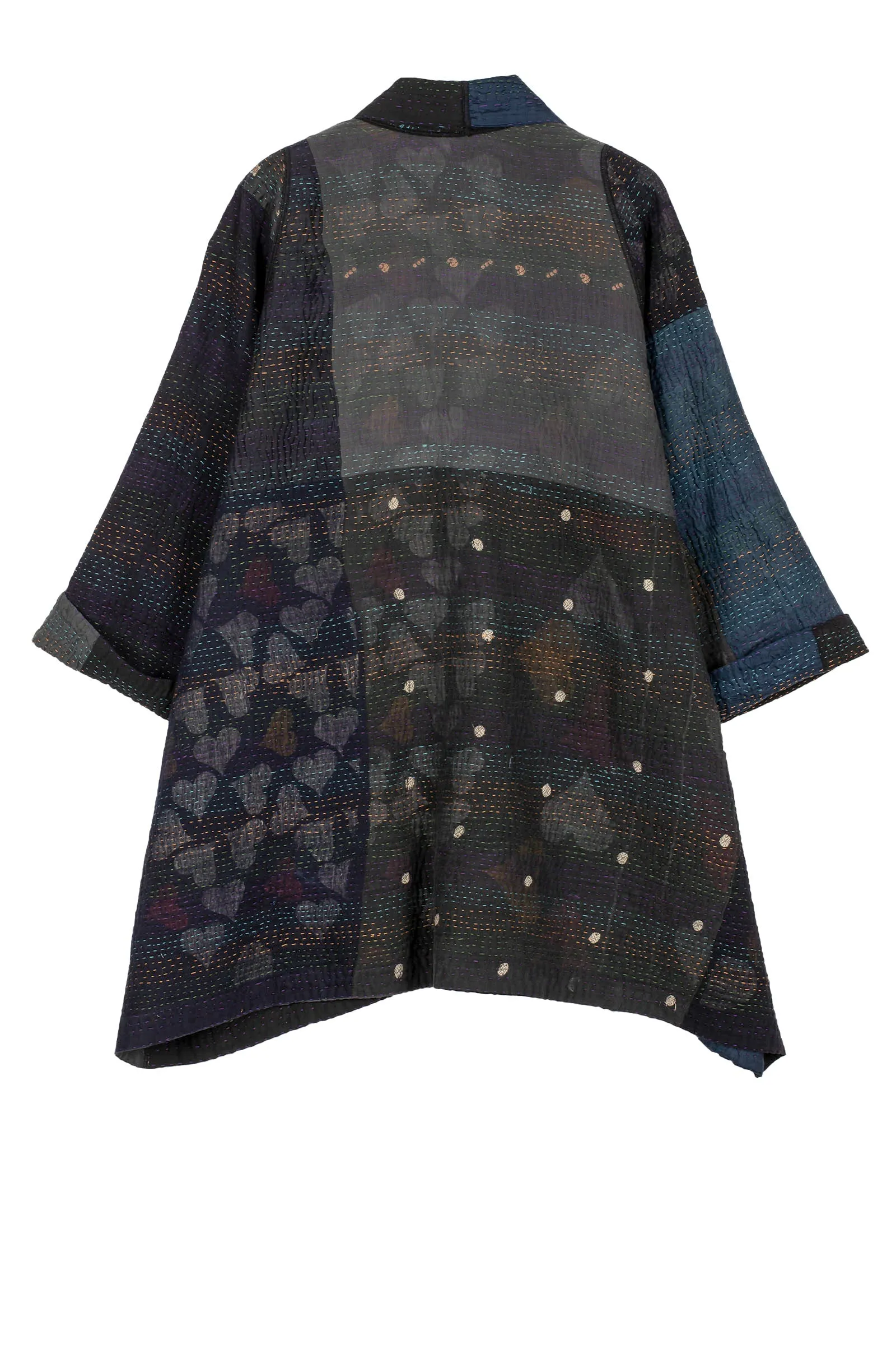 JAIPUR PATCH KANTHA A-LINE JKT - jp4003-blk -