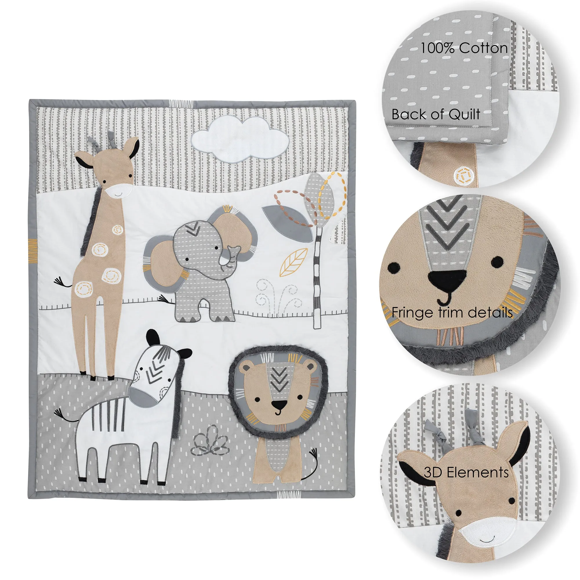 Jungle Safari 6-Piece Baby Crib Bedding Set