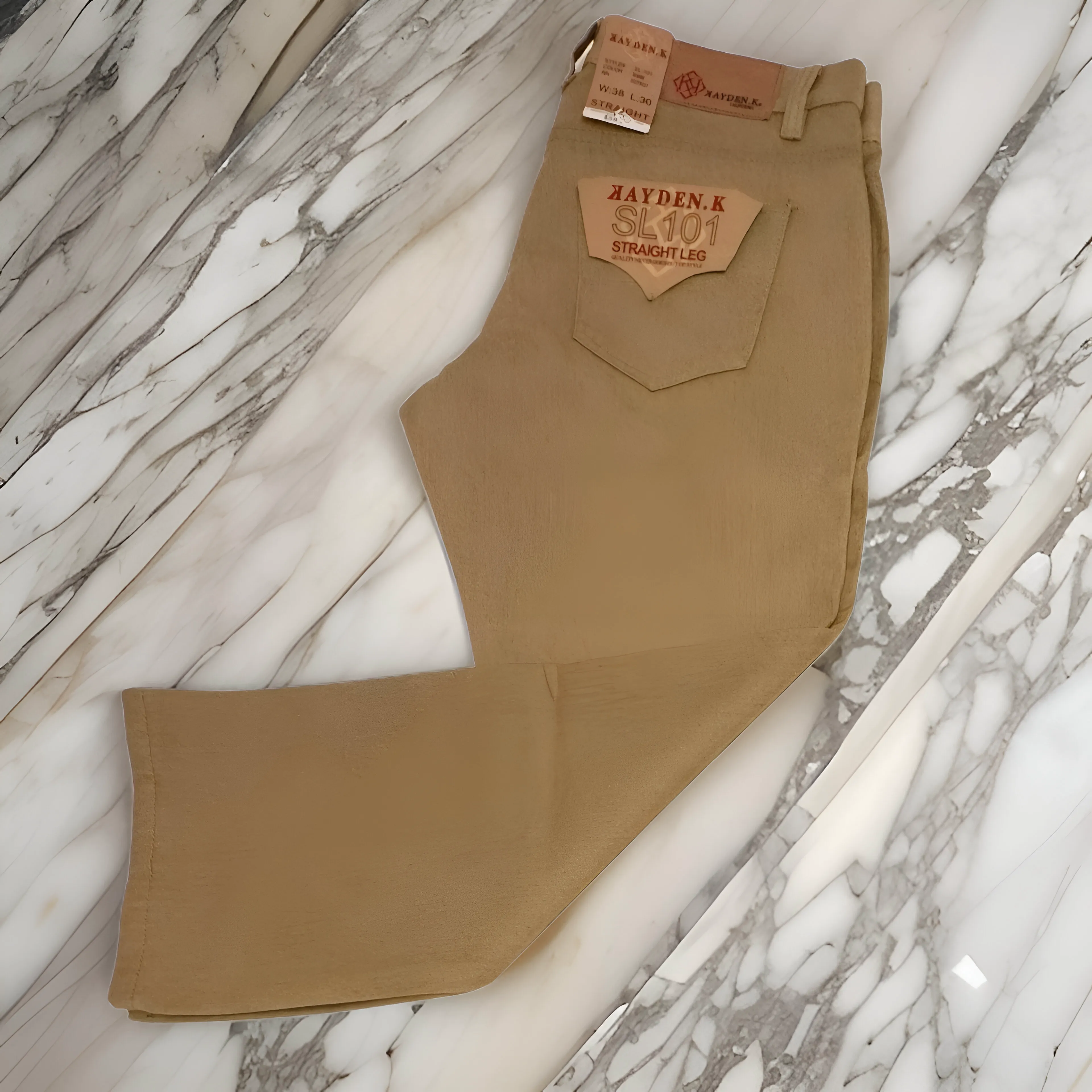 *KAYDEN* (KHAKI) *STRAIGHT LEG* DENIM FOR MEN (38”X30”)