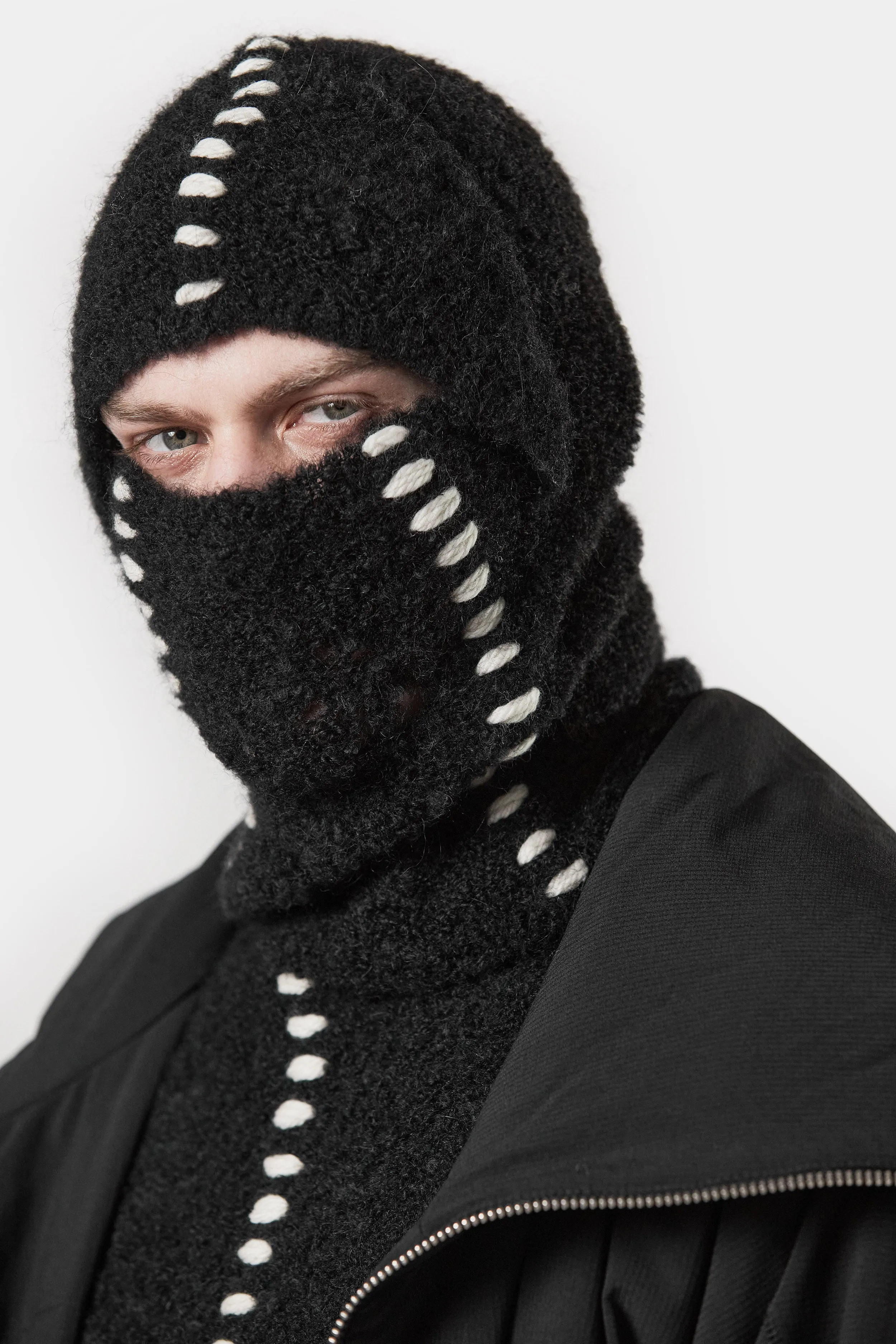 Knitted alpaca balaclava