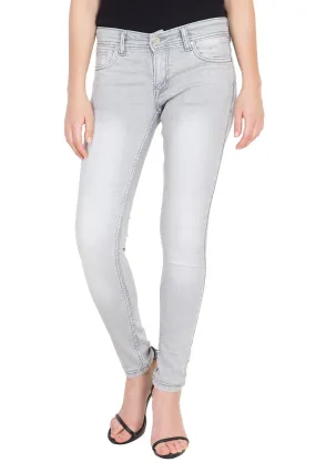 Kopyneko Women's Denim Stretchable Grey Jeans