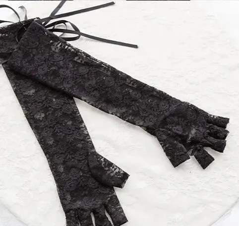 Lace-Up Fingerless Gloves