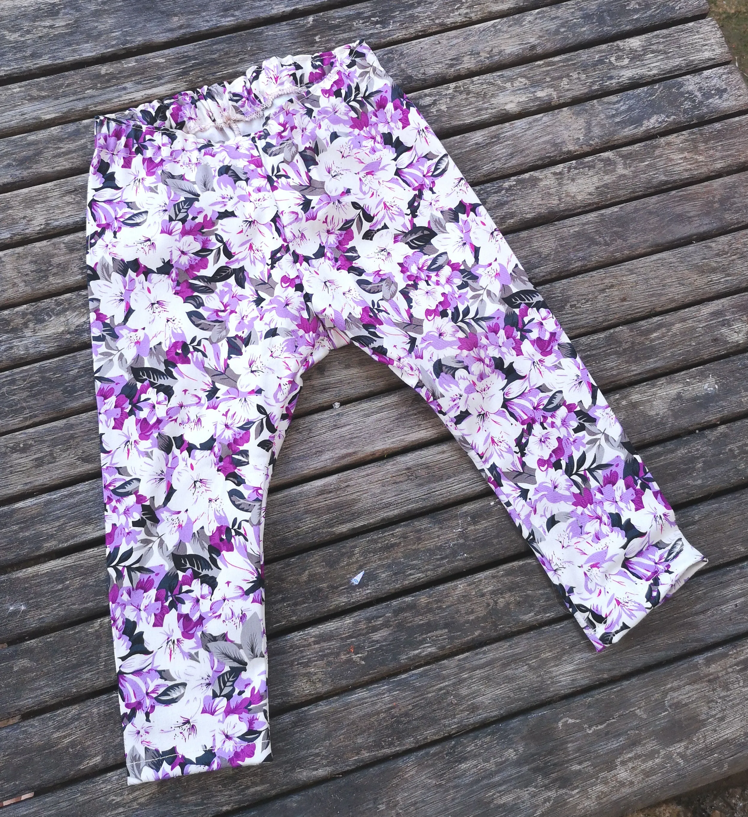 Leggings,6-9 month approx stretch floral cotton, baby girls, hippie, alternative styled