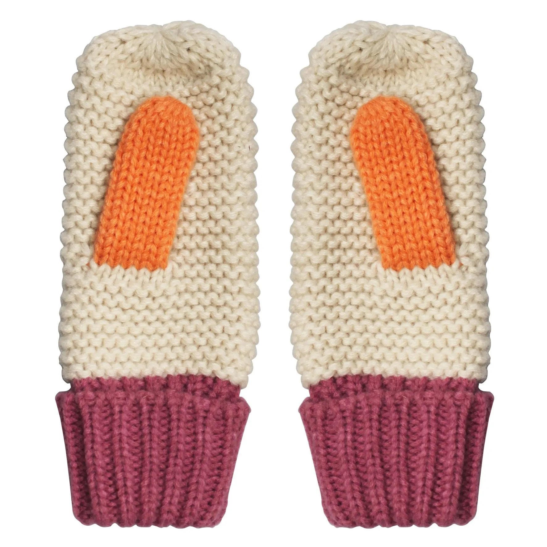 Loop Cream Mittens