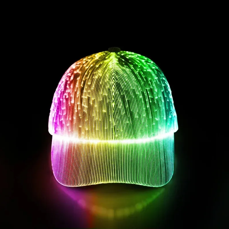 Luminight Rechargeable Fiber Optic Glow Baseball Cap