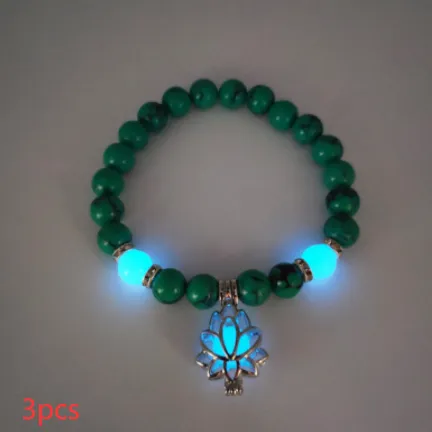 Luminous Lotus Natural Stone Bracelet