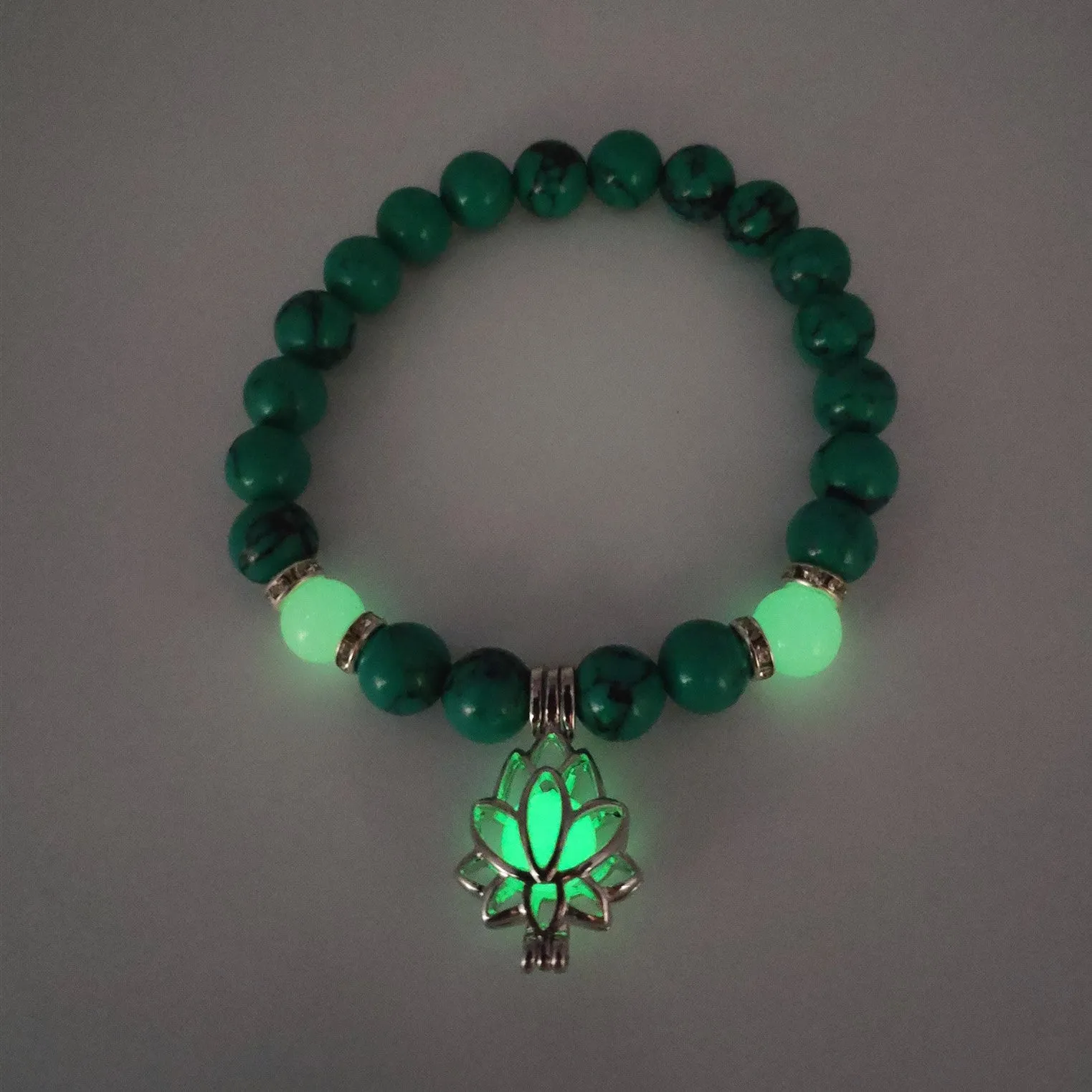 Luminous Lotus Natural Stone Bracelet