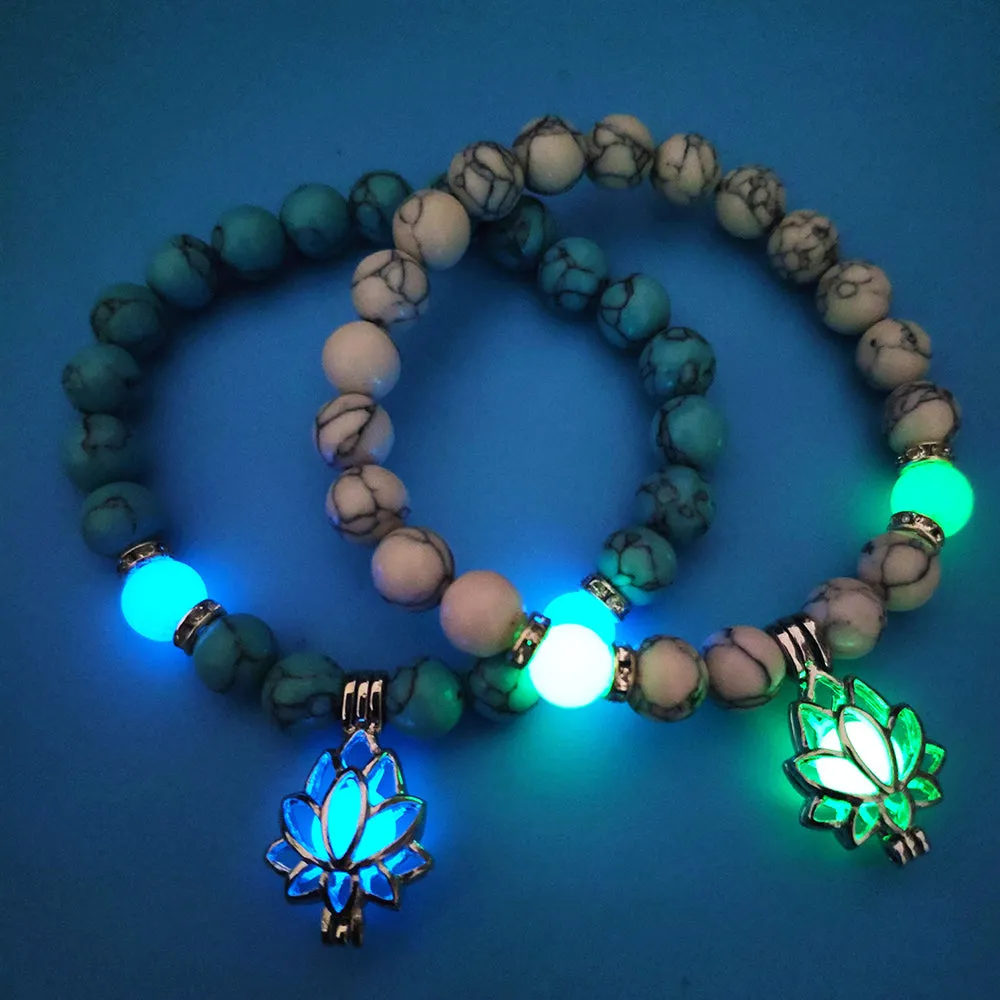 Luminous Lotus Natural Stone Bracelet