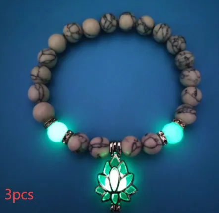 Luminous Lotus Natural Stone Bracelet