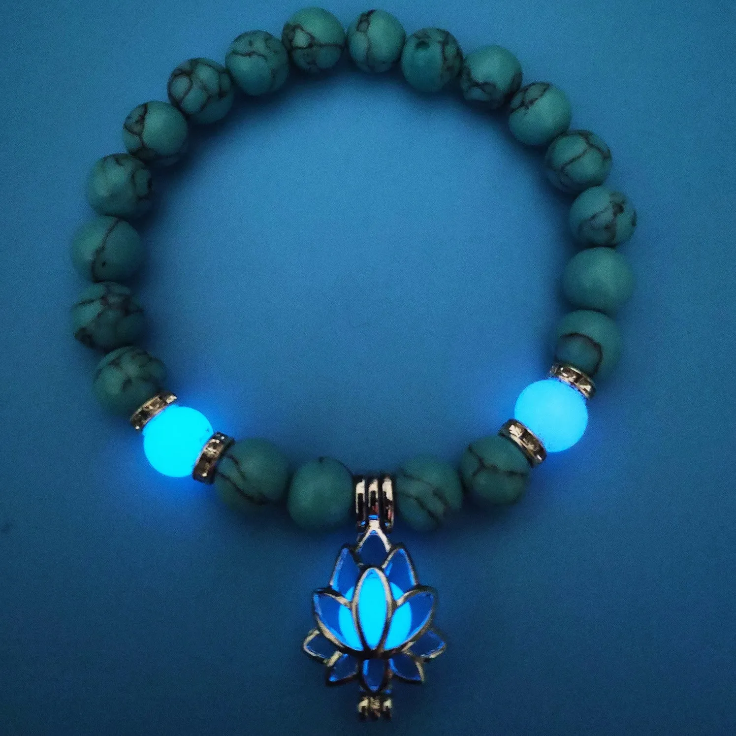 Luminous Lotus Natural Stone Bracelet