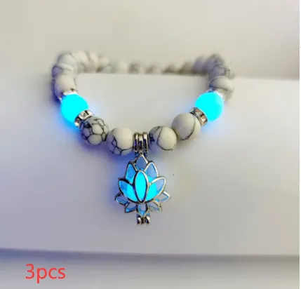 Luminous Lotus Natural Stone Bracelet