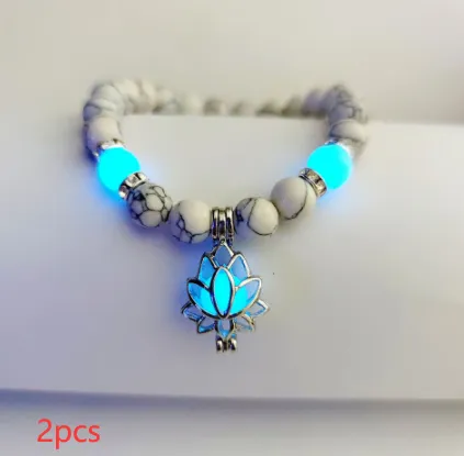 Luminous Lotus Natural Stone Bracelet