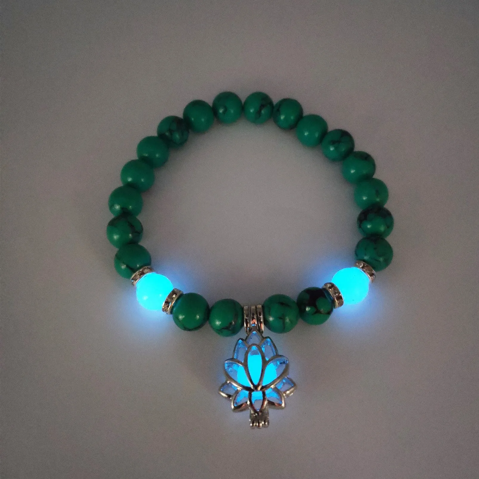 Luminous Lotus Natural Stone Bracelet