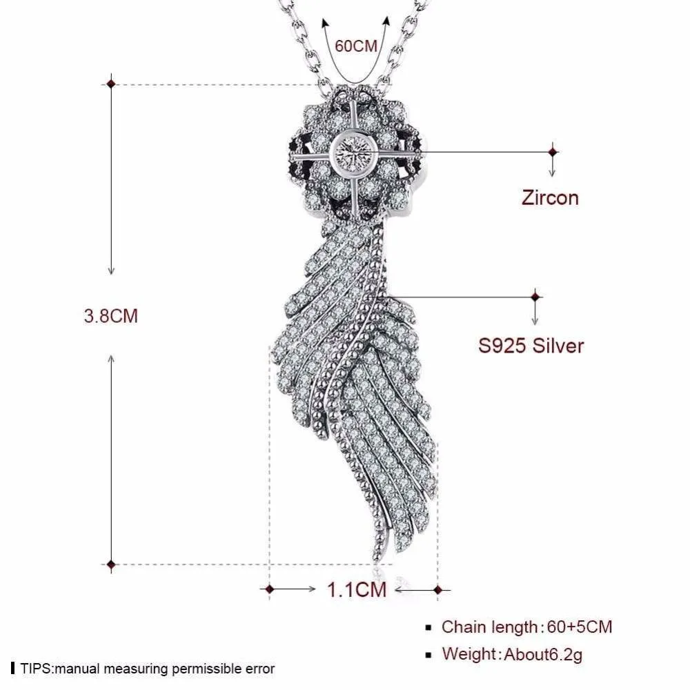 Luxurious 925 Sterling Silver Necklace With CZ Stones, Ethnic Women’s Jewelry For Wedding