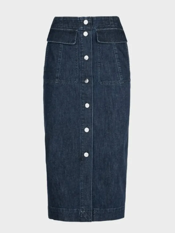 Marc Cain Collections T Denim Look Midi Skirt SC 71.09 D65 COL 357