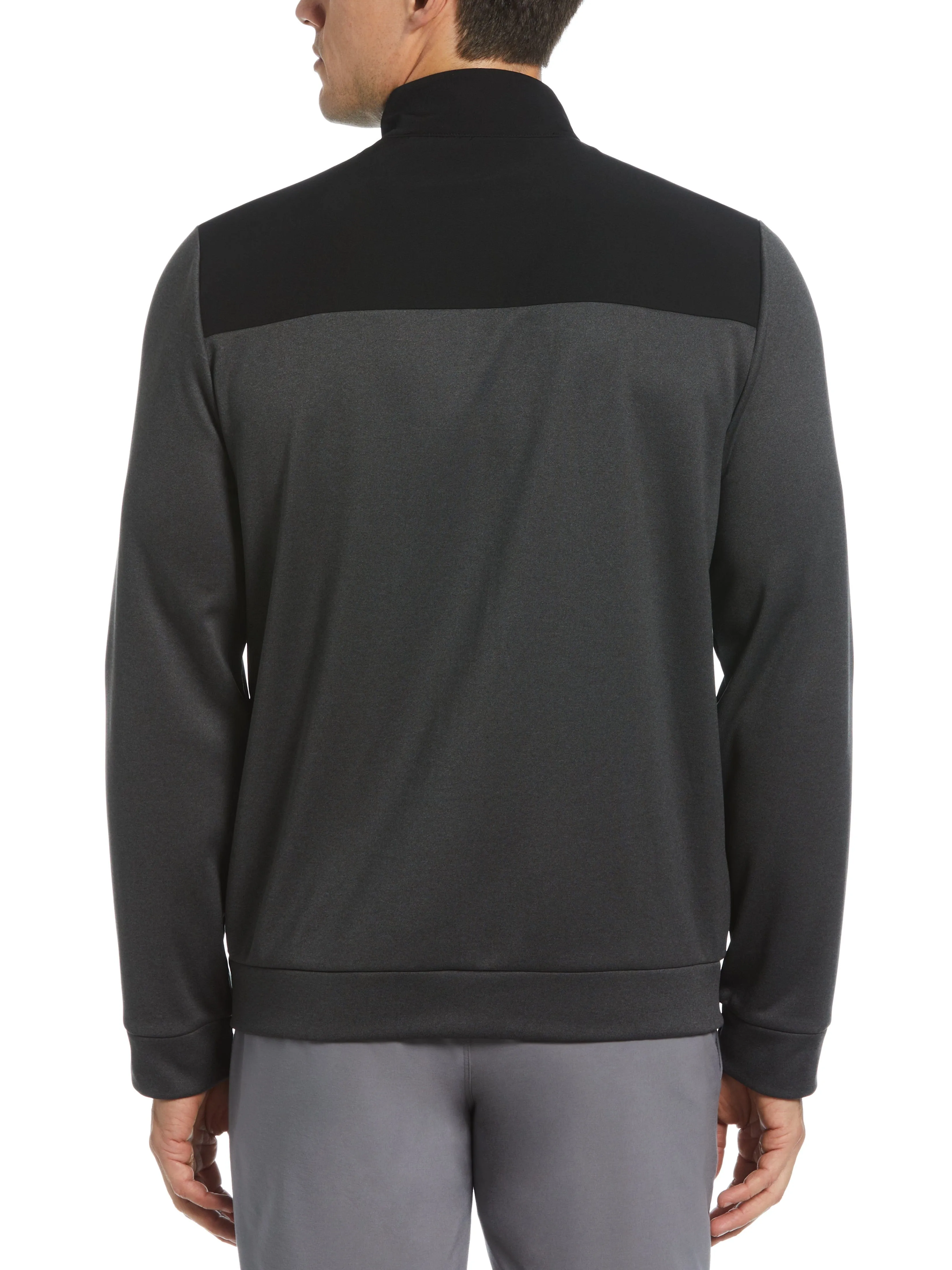 Men's Color Block Fleece Full Zip Jacket