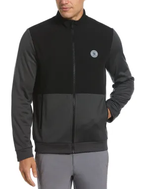 Men's Color Block Fleece Full Zip Jacket