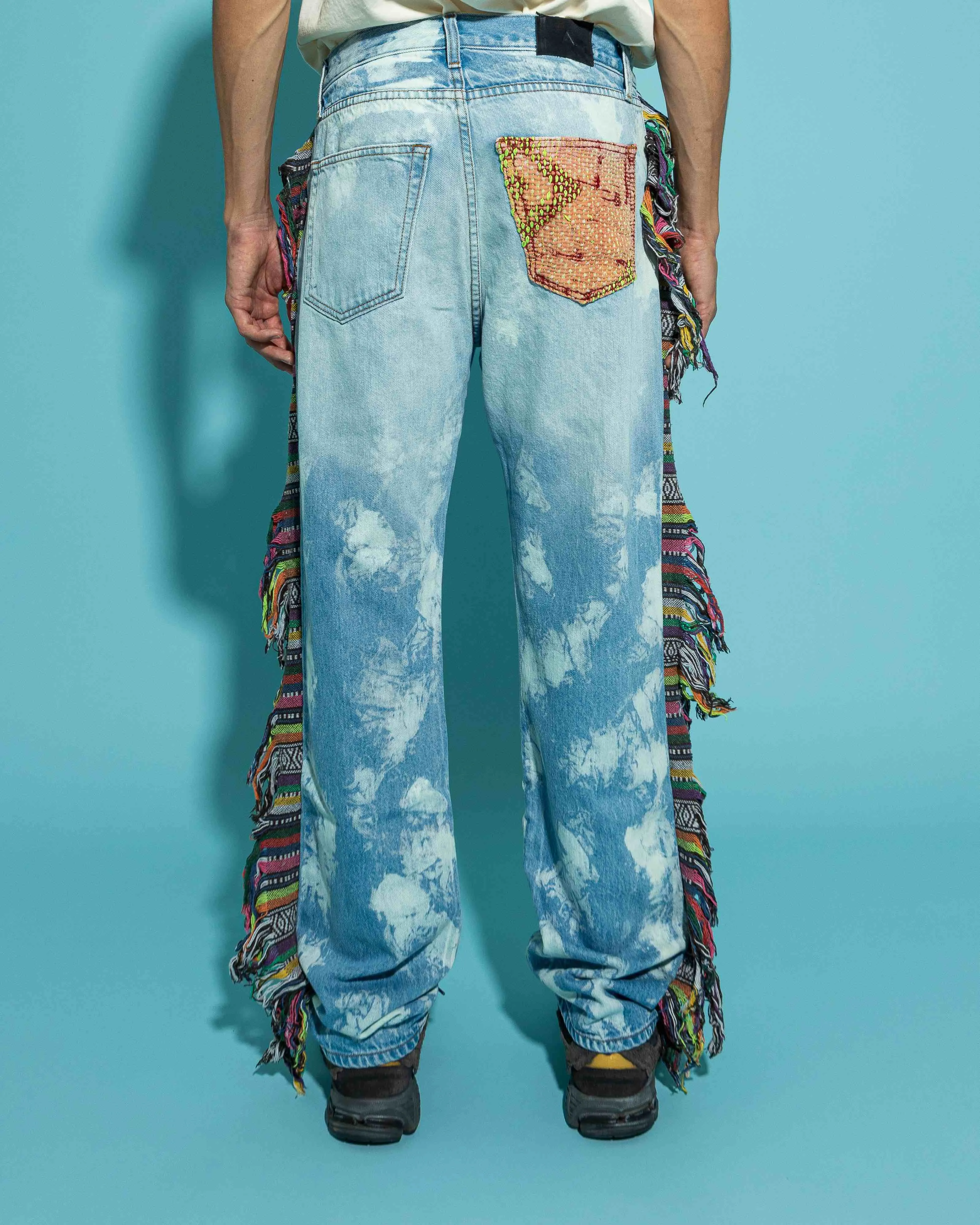 Mickey Fringe Jeans - Spotted Light Indigo