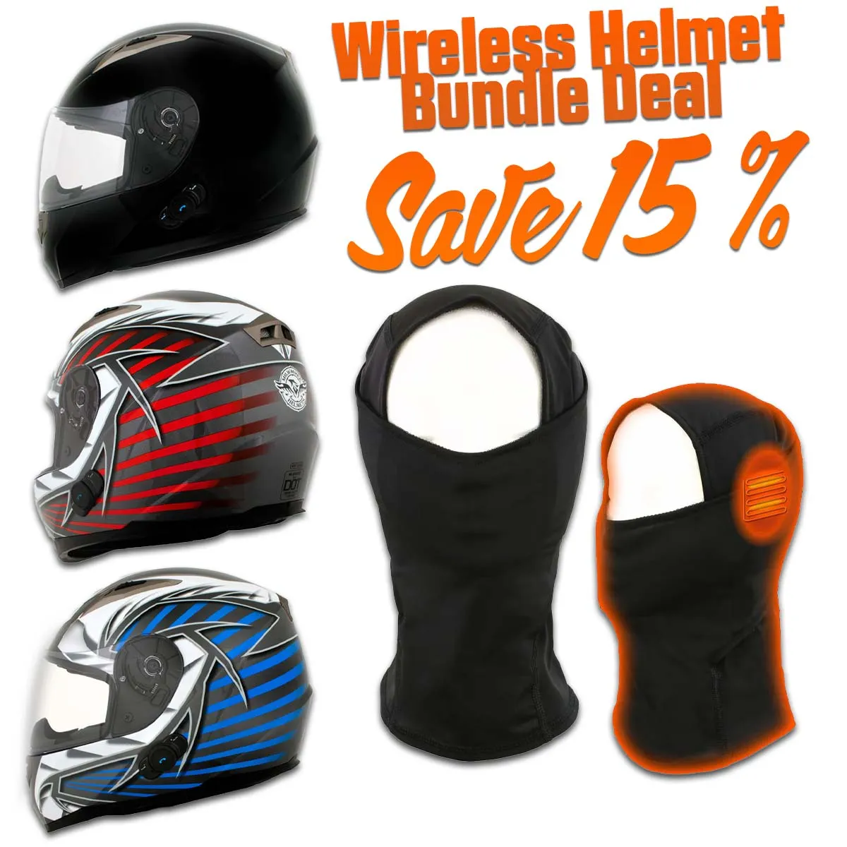 Milwaukee Helmets "Chit Chat" Wireless Helmet w/ Heated Balaclava Bundle