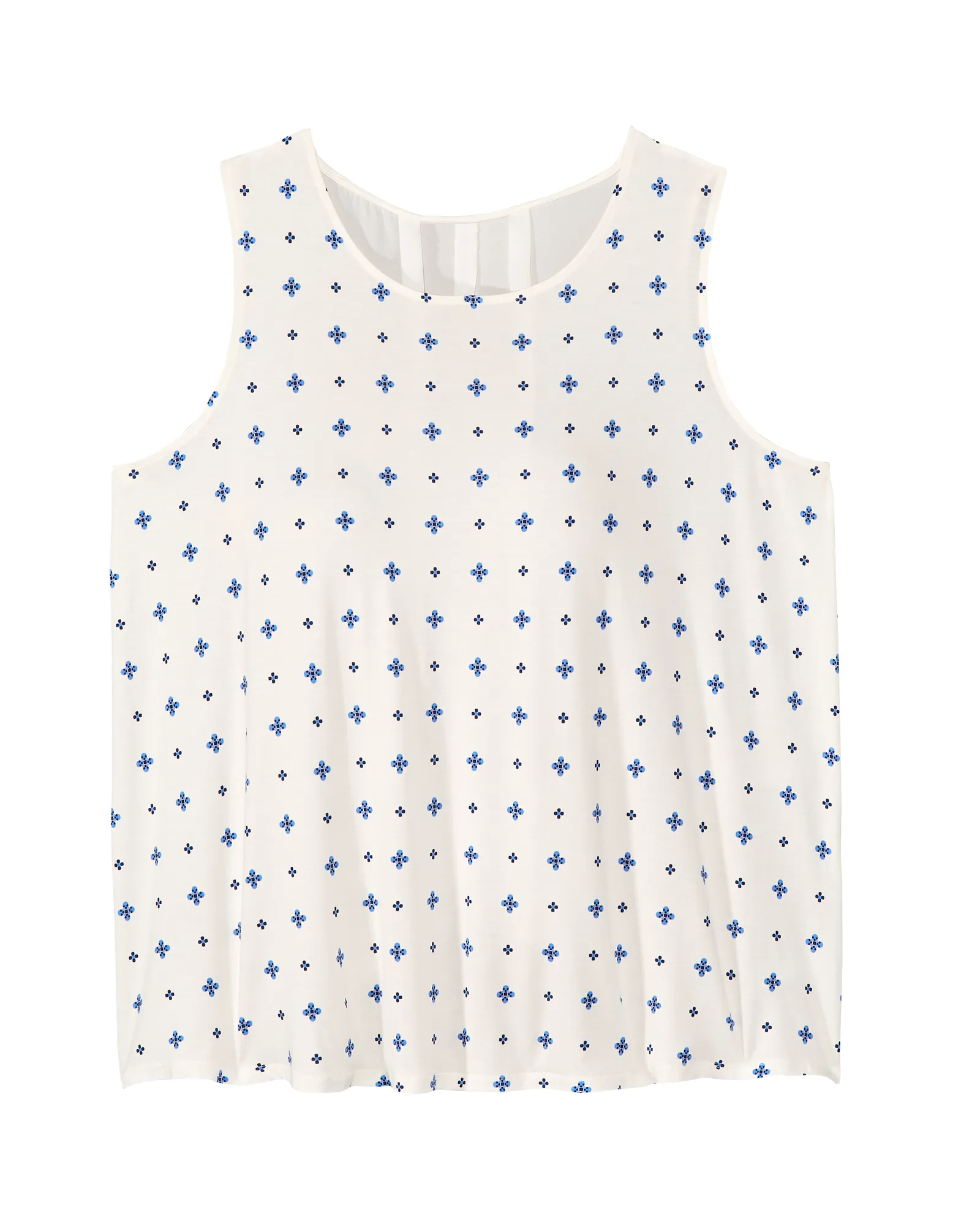 Miranda Pleat Back Top | White / Light Blue