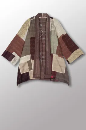 MOSAIC FRAY PATCH KANTHA A-LINE JACKET - zb2003-ntl -