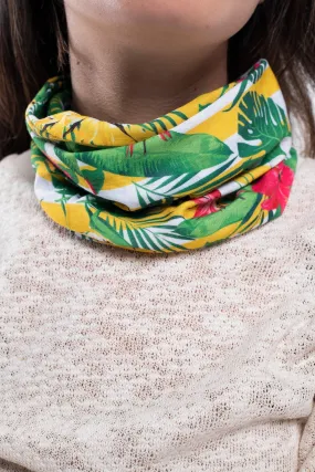 Multi Purpose Neck Scarf - Floral Stripes