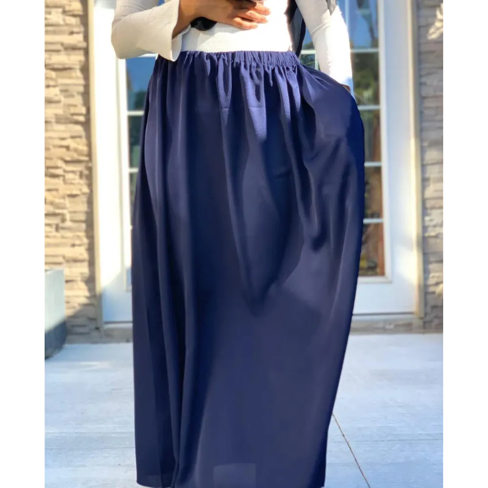 Navy Blue Nida Flowy Skirt