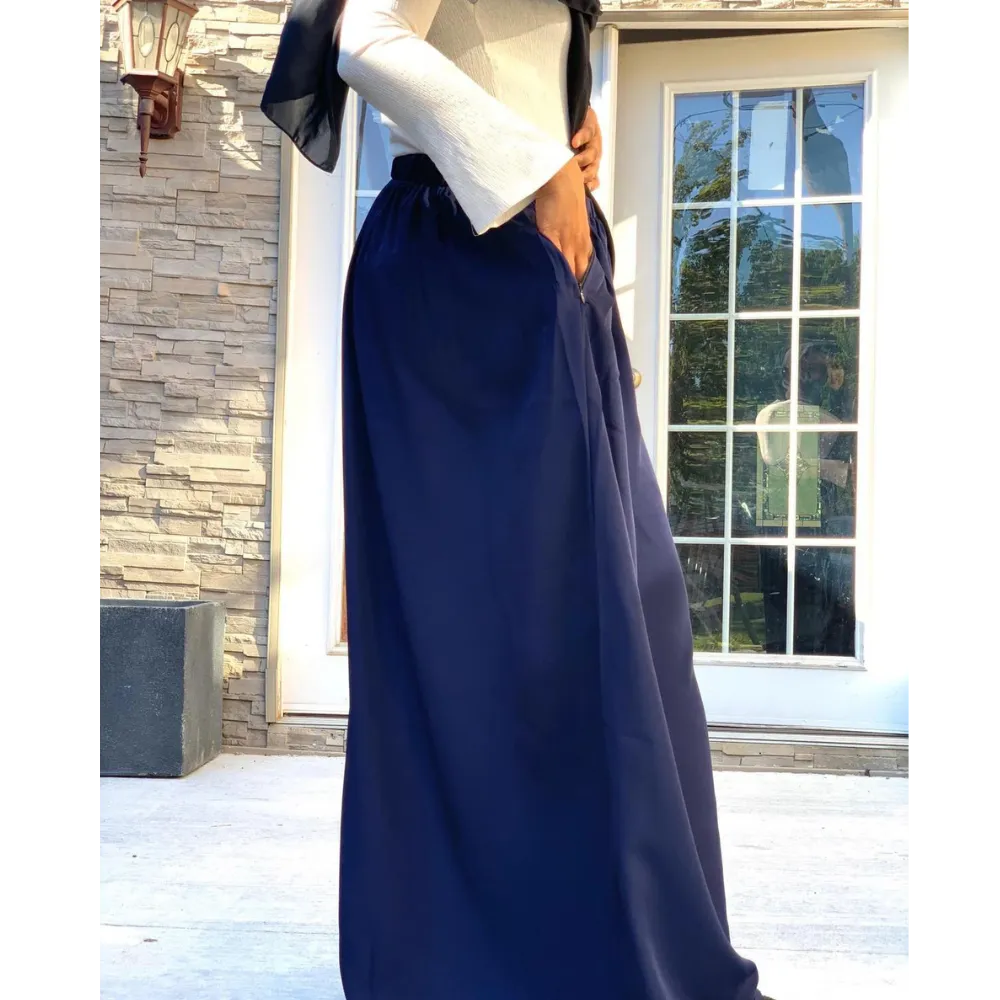 Navy Blue Nida Flowy Skirt