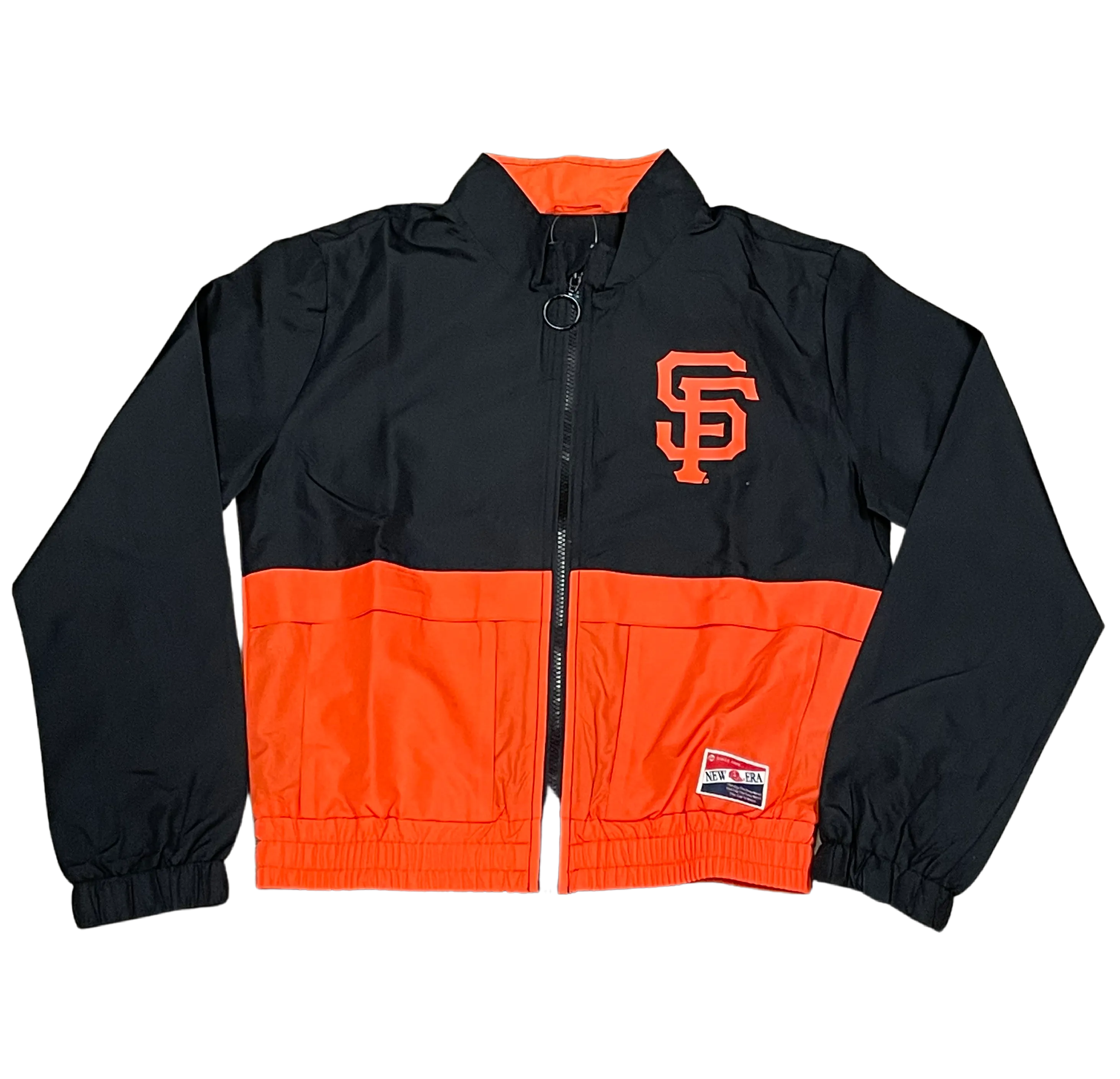 New Era Women's San Francisco Giant Cropped Jacket-Black/Orange