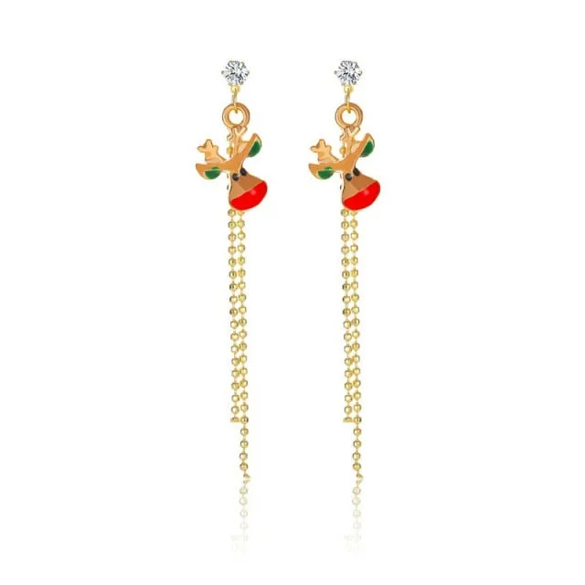 New Trendy Statement Christmas Tree Earrings For Women Santa Claus Snowman Drop Earrings Jewelry Girls Christmas Gifts Wholesale