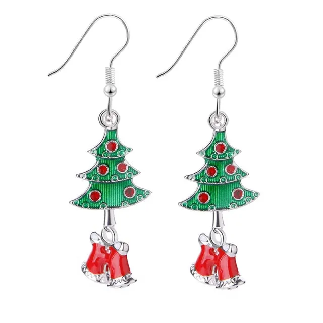 New Trendy Statement Christmas Tree Earrings For Women Santa Claus Snowman Drop Earrings Jewelry Girls Christmas Gifts Wholesale