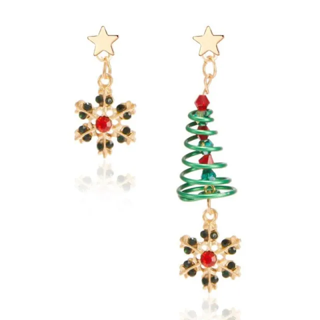 New Trendy Statement Christmas Tree Earrings For Women Santa Claus Snowman Drop Earrings Jewelry Girls Christmas Gifts Wholesale