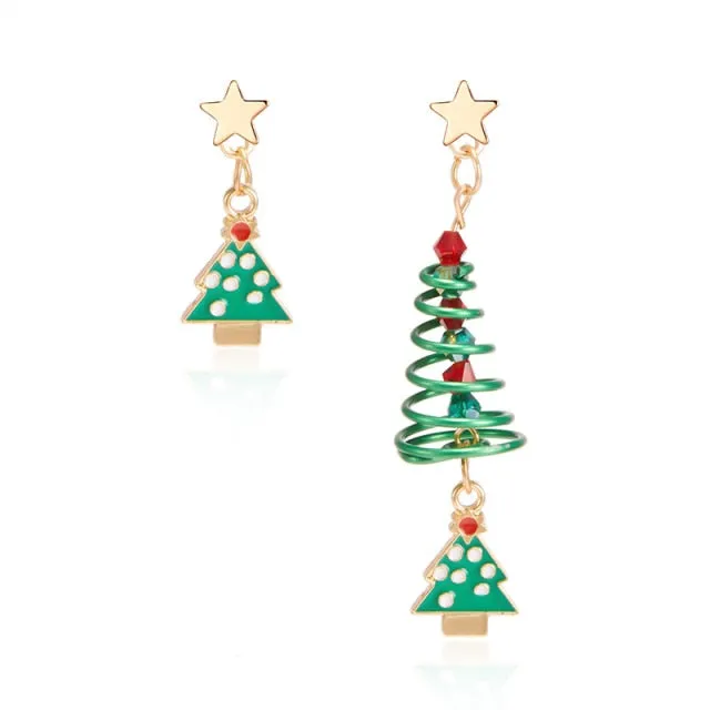 New Trendy Statement Christmas Tree Earrings For Women Santa Claus Snowman Drop Earrings Jewelry Girls Christmas Gifts Wholesale