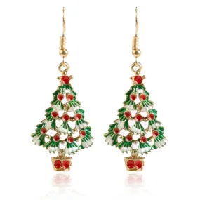 New Trendy Statement Christmas Tree Earrings For Women Santa Claus Snowman Drop Earrings Jewelry Girls Christmas Gifts Wholesale