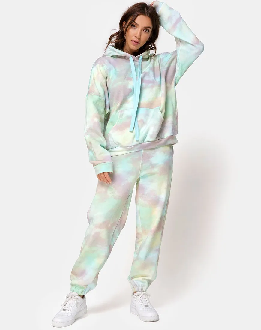 Oversize Hoodie in Pastel Tie Dye