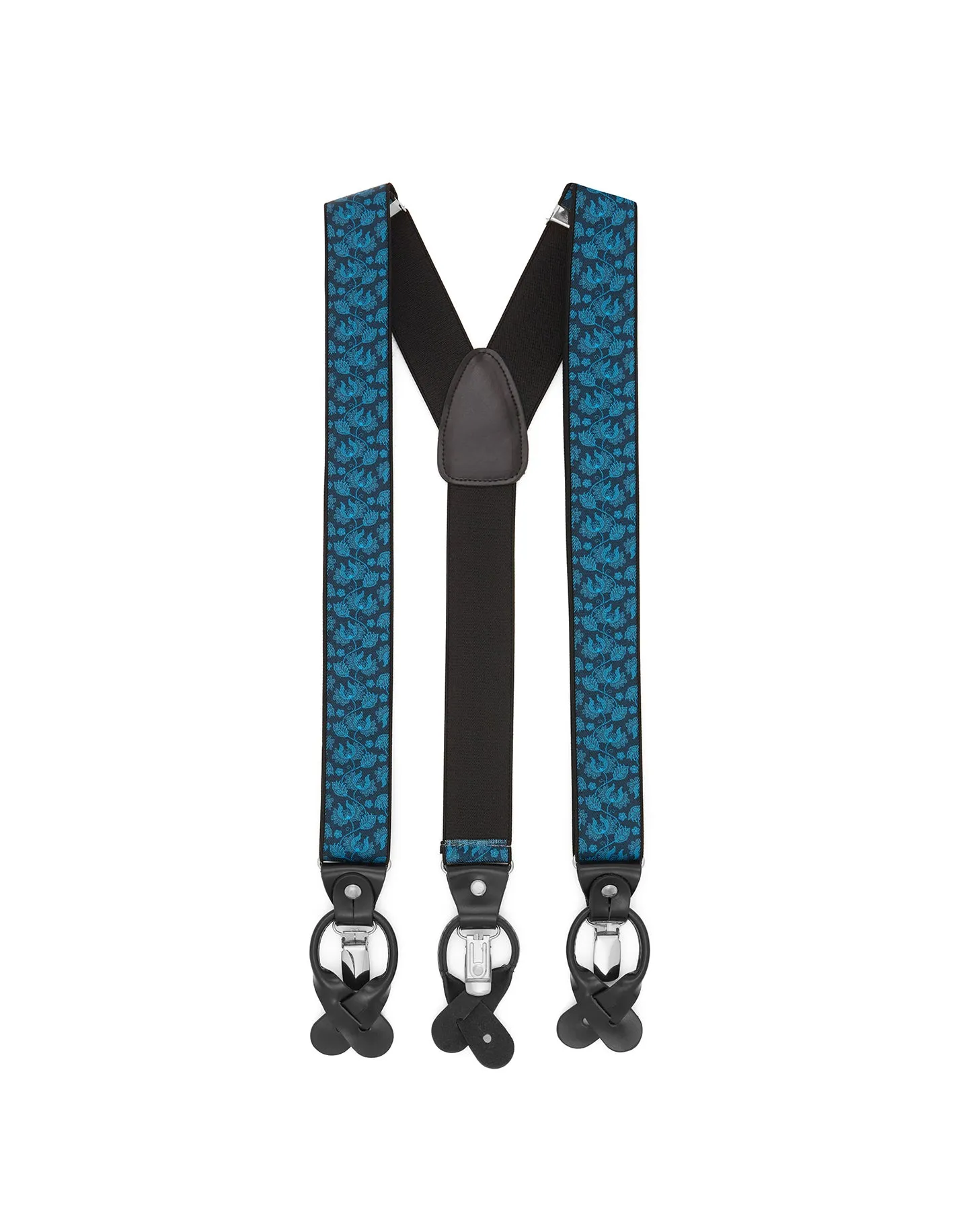 Peaky Blinders Braces - Blue & Silver