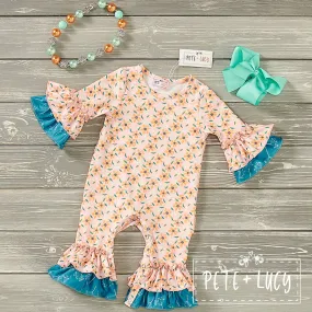 PETE   LUCY Chloe Floral Tiered Floral Romper