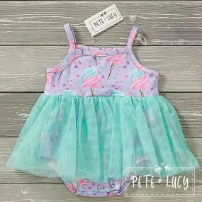 PETE   LUCY Cotton Candy Delight Infant Tutu Romper