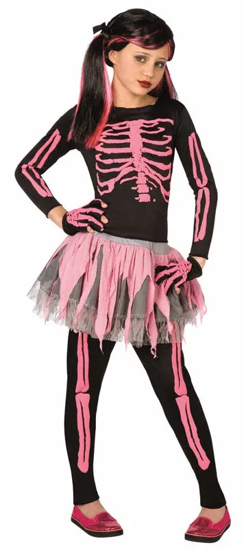 Pink Skeleton Child Costume